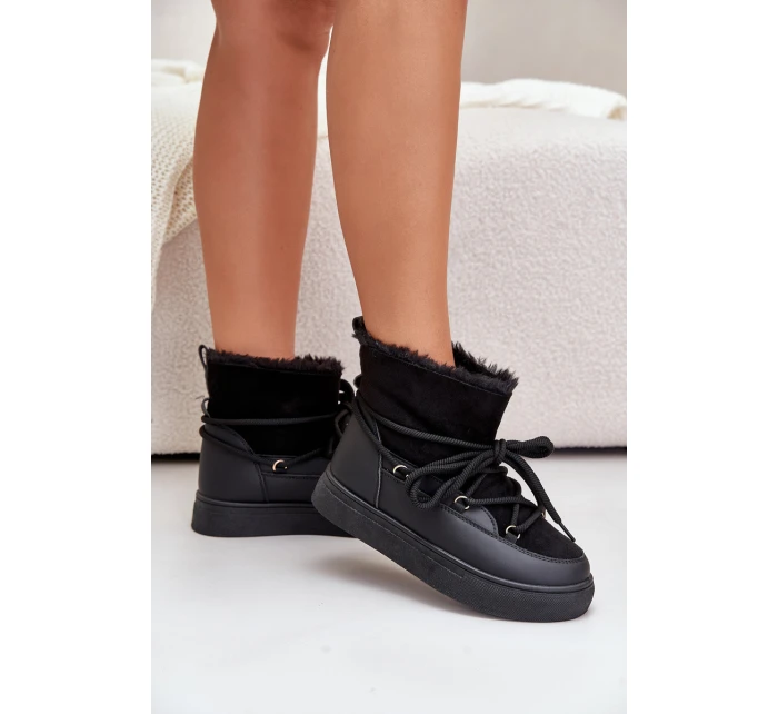 Dámské Sněhule Na Platformě Zateplené Kožíškem Černé Aziara Dámské Sněhule Na Platformě Zateplené Kožíškem Černé Aziara