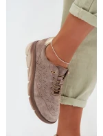 Kožené dámské tenisky s  šedé model 22026514 - SERGIO LEONE