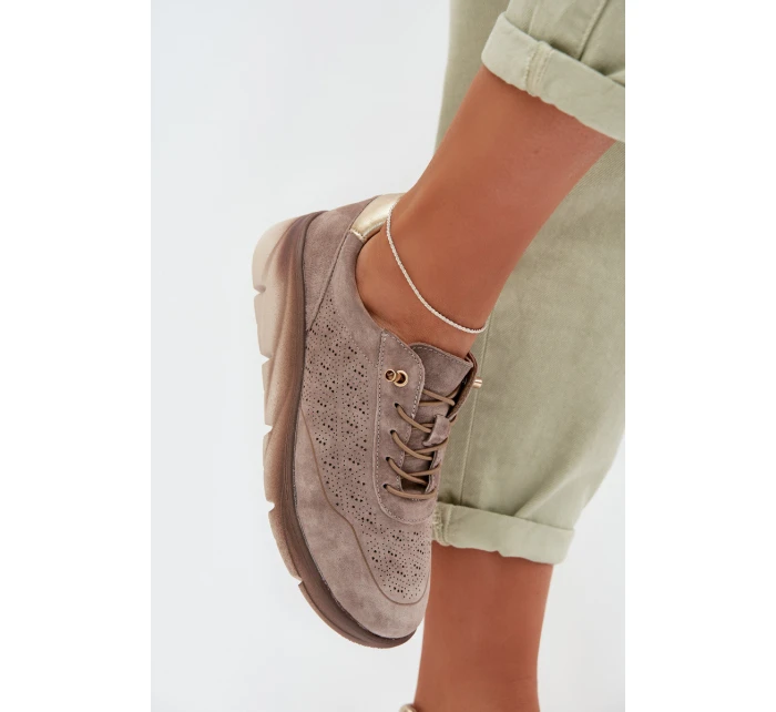 Kožené dámské tenisky s  šedé model 22026514 - SERGIO LEONE