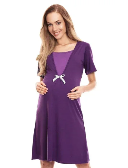 Dámská těhotenská noční košile FW200581133-6 fialová - PeeKaBoo