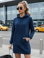 Dámská dlouhá oversize mikina TIMMY tmavě modrá FashionStreet EY1930