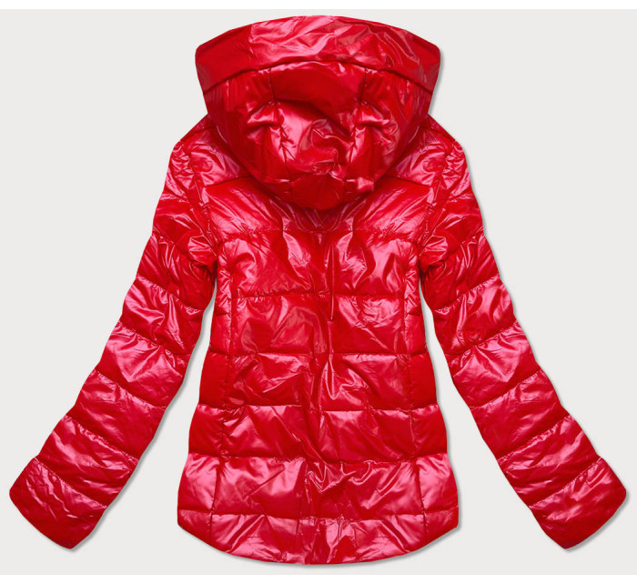 Červená metalická bunda s barevnou podšívkou (W708)