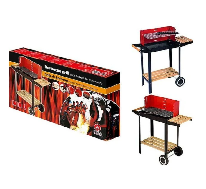 ZAHRADNÍ GRILOVACÍ KOLO 85x42x83 cm ČERVENÉ