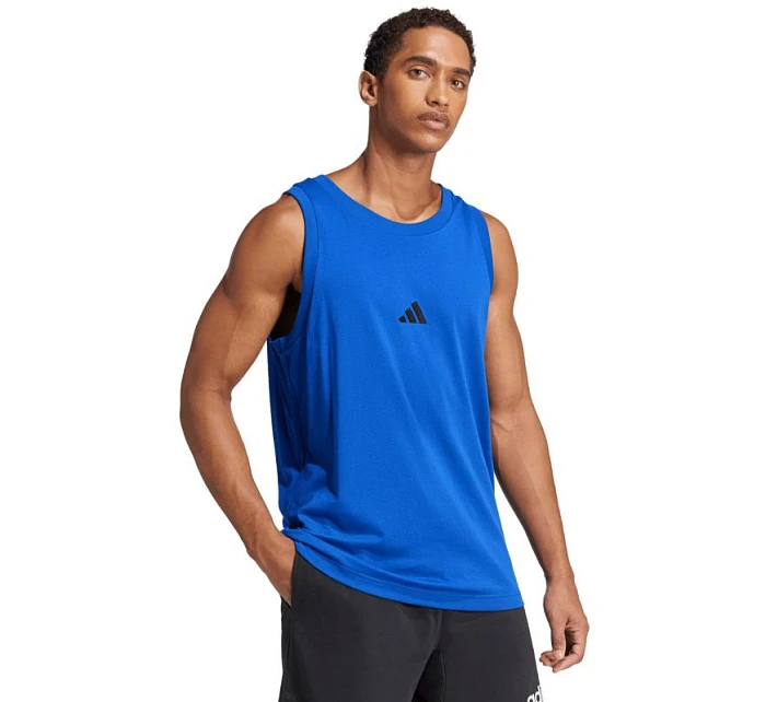 Pánské tričko adidas Essentials Small Logo Tank modré JE8978 pánské Pánské tričko adidas Essentials Small Logo Tank modré JE8978 pánské