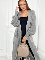 Svetr dlouhý kardigan světle šedá