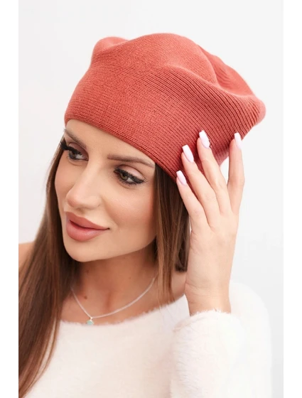Dámská čepice klasická hladká beanie K420 rezavá Dámská čepice klasická hladká beanie K420 rezavá