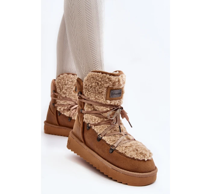 Voděodolné sněhule na platformě veganské D.Franklin DFSH370004 Hnědé