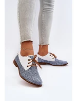 Dámské Kožené Polobotky Na Ploché Podrážce Maciejka 06461-17 Modré