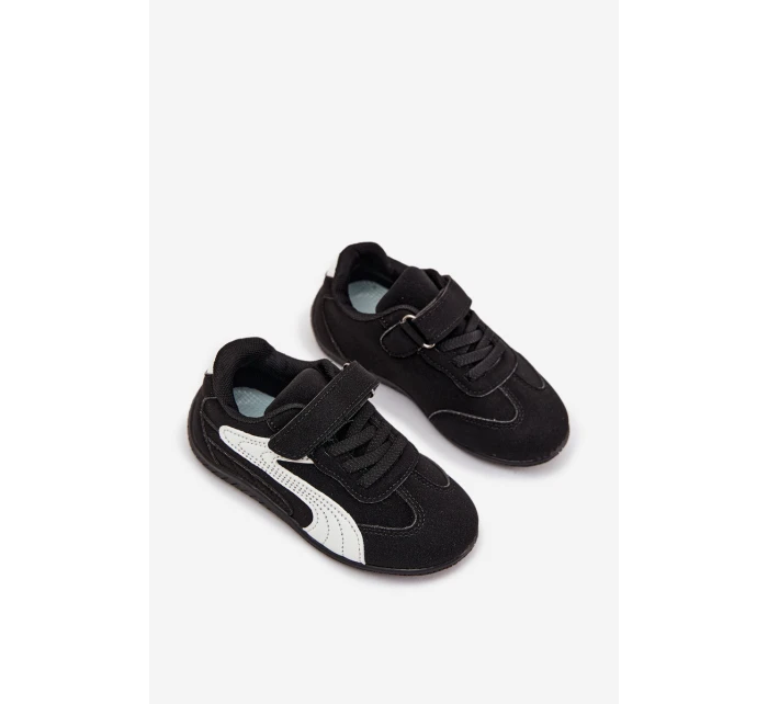 Dětské sportovní boty s přezkou Černo-bílé Perrin Dětské sportovní boty s přezkou Černo-bílé Perrin