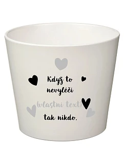 Bílý keramický květináč - když to nezvládne … tak nikdo - malý