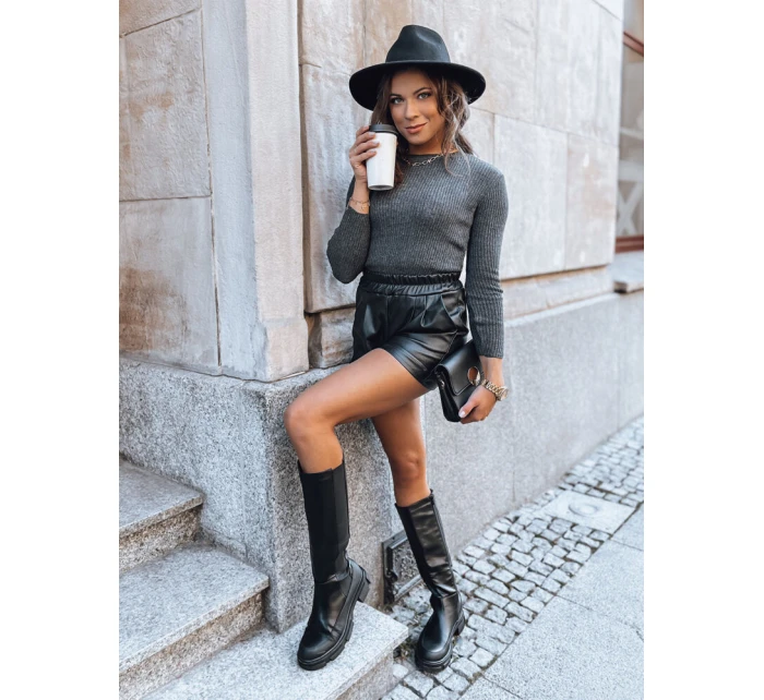 AURINA dámský svetr tmavě šedý FashionStreet MY1394 AURINA dámský svetr tmavě šedý FashionStreet MY1394