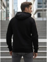 Pánská mikina s kapucí černá model 21994663 - Dstreet Pánská mikina s kapucí černá model 21994663 - Dstreet