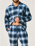 Pyžamo Key MNS 432 B26, délka/šířka 3XL–4XL, rozepínací Pyžamo Key MNS 432 B26, délka/šířka 3XL–4XL, rozepínací