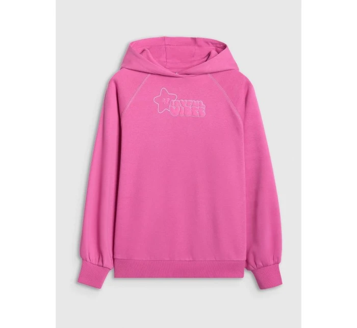 Dívčí nepruhovaná mikina s kapucí 4F 4FJRAW25TSWSF2439-54S