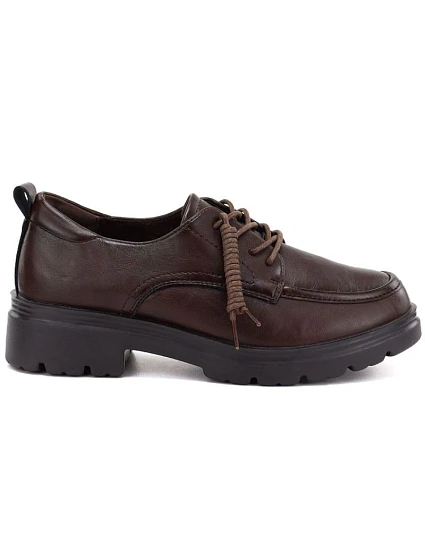 Dámské hnědé kožené polobotky model 22355125 - JEZZI Dámské hnědé kožené polobotky model 22355125 - JEZZI