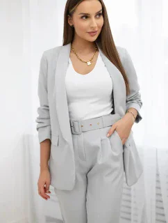 Elegantní souprava saka a kalhot šedý