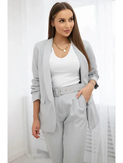 Elegantní souprava saka a kalhot šedý