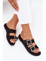 Sandály S Přezkami Na Ploché Podpatky Černé model 21705548 - Boto