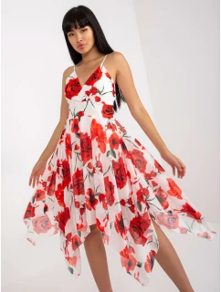 Šaty DHJ SK 15952 1.24X bílé a červené