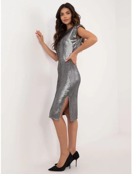 Šaty DHJ SK 18176.99 stříbrná Šaty DHJ SK 18176.99 stříbrná