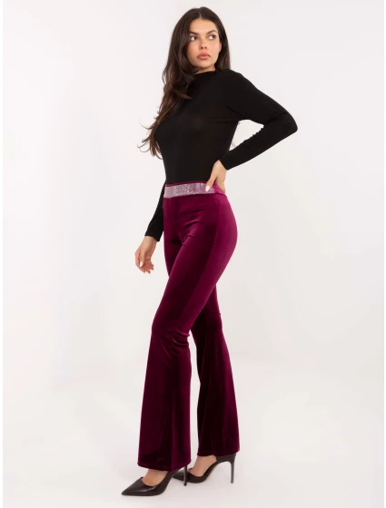 Spodnie IT SP model 21776318 bordowy - FPrice Spodnie IT SP model 21776318 bordowy - FPrice