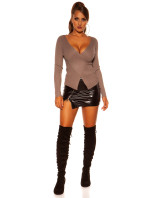 Trendy Koucla pullover with wrap-look