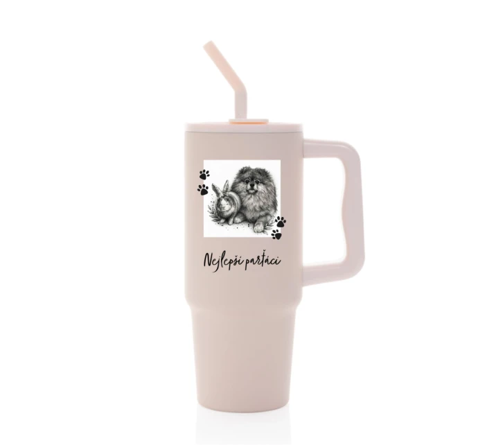 Personalizovaná termoska s barevným víčkem - fotografie s mazlíčkem Personalizovaná termoska s barevným víčkem - fotografie s mazlíčkem