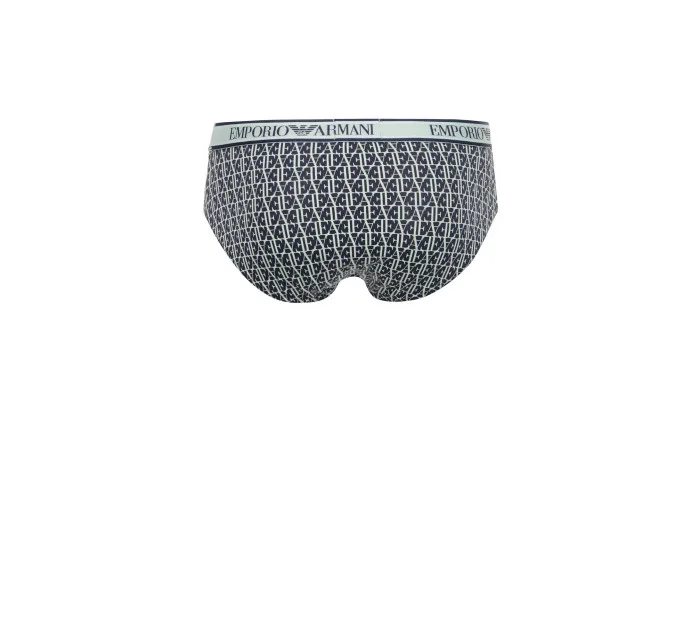 Pánské slipy 3Pack  tm. modré se zelenou  model 19908021 - Emporio Armani