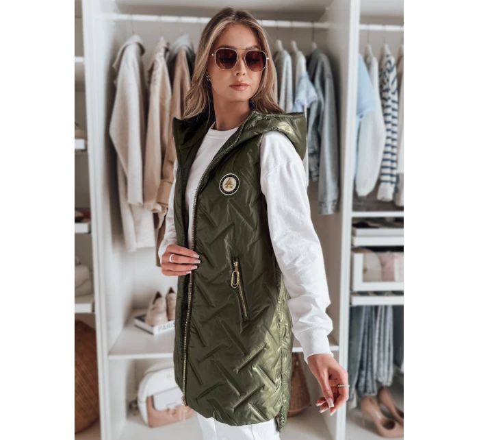 Dámská přechodná prošívaná vesta GRANDI zelená FashionStreet TY4827
