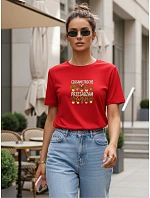 Dámské tričko s potiskem Někdy to trochu přeženu červená FashionStreet NX5037RY Dámské tričko s potiskem Někdy to trochu přeženu červená FashionStreet NX5037RY