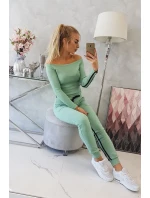 Sada s dvojitými pruhy tmavě mátová