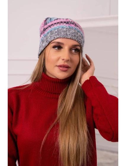 Fleecová čepice šedá model 18752141 - K-Fashion Fleecová čepice šedá model 18752141 - K-Fashion