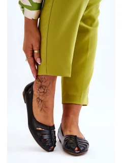 Pohodlné kožené dámské baleríny Černe Luka