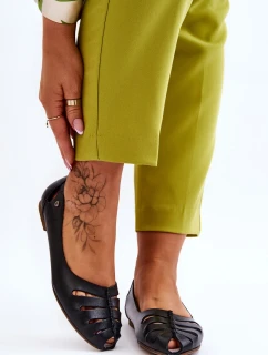 Pohodlné kožené dámské baleríny Černe Luka