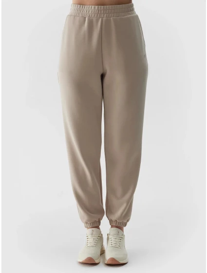 Dámské tepláky typu jogger s přídavkem modálu 4F - béžové