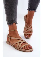 Dámské ploché sandály Big Star Béžová Dámské ploché sandály Big Star Béžová