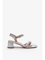 Dámské sandály na nízkém podpatku vyrobené z eko kůže Sergio Leone Silver