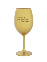 PROTOŽE BÝT TERAPEUTKA NENÍ PRDEL - zlatá sklenice na víno 350 ml
