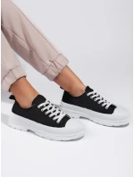 Stylové dámské černé tenisky bez podpatku Stylové dámské černé tenisky bez podpatku