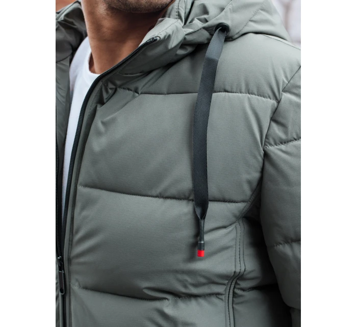 Pánská prošívaná zimní bunda s kapucí šedá FashionStreet TX5061