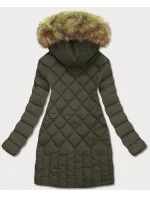 Prošívaná dámská zimní bunda v khaki barvě (lf808) Prošívaná dámská zimní bunda v khaki barvě (lf808)
