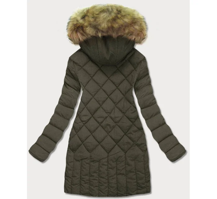 Prošívaná dámská zimní bunda v khaki barvě (lf808) Prošívaná dámská zimní bunda v khaki barvě (lf808)