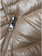 Béžová dámská prošívaná zimní bunda (V776G)