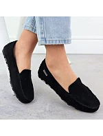 Dámské černé semišové mokasíny polobotky Potocki WL09301