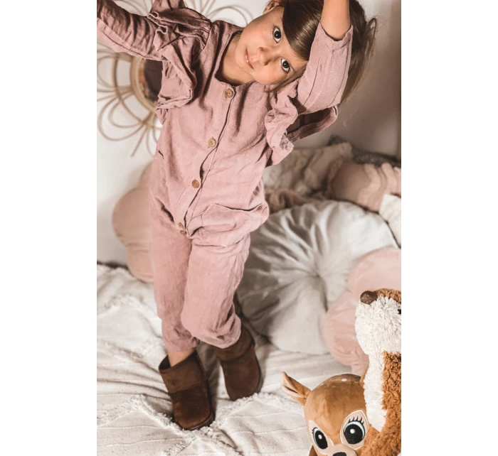 Dětské Teplé Sněhule Semišové Hnědé model 21564106 - Boto Dětské Teplé Sněhule Semišové Hnědé model 21564106 - Boto