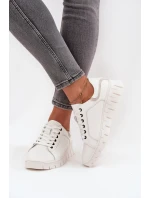 Kožené dámské polobotky Vinceza 41493 Bílé