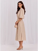 Sukienka LK SK model 22285665 beżowy - FPrice Sukienka LK SK model 22285665 beżowy - FPrice