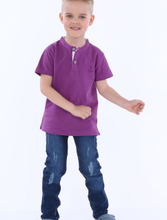 Chlapecké fialové tričko s knoflíky