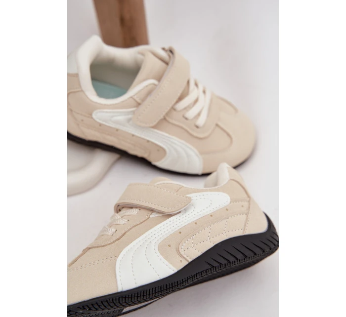 Dětské sportovní boty na suchý zip Perrin – béžové Dětské sportovní boty na suchý zip Perrin – béžové