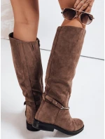 Dámské semišové hnědé kozačky Dstreet model 21993458 - FashionStreet